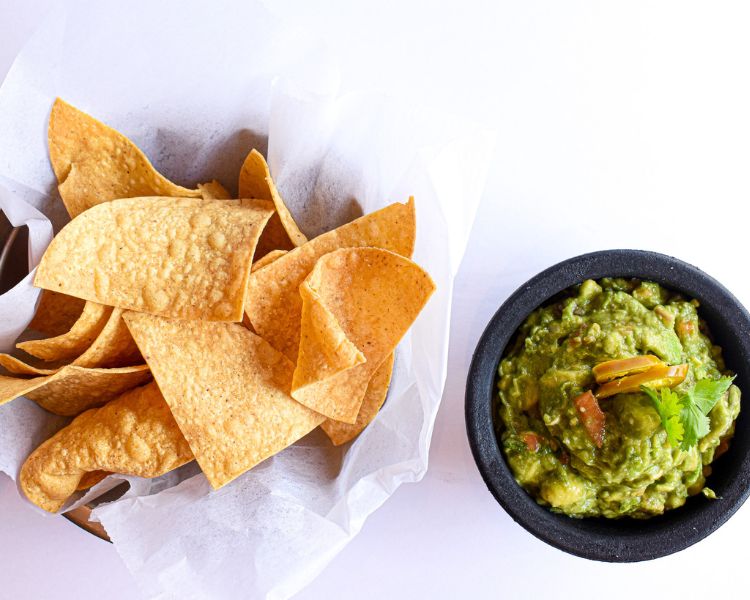 Guacamole dips and chip